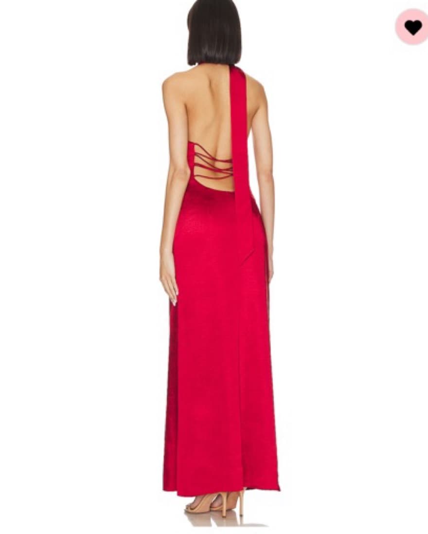 LPA Red Halter Scarf Dress - Image 3
