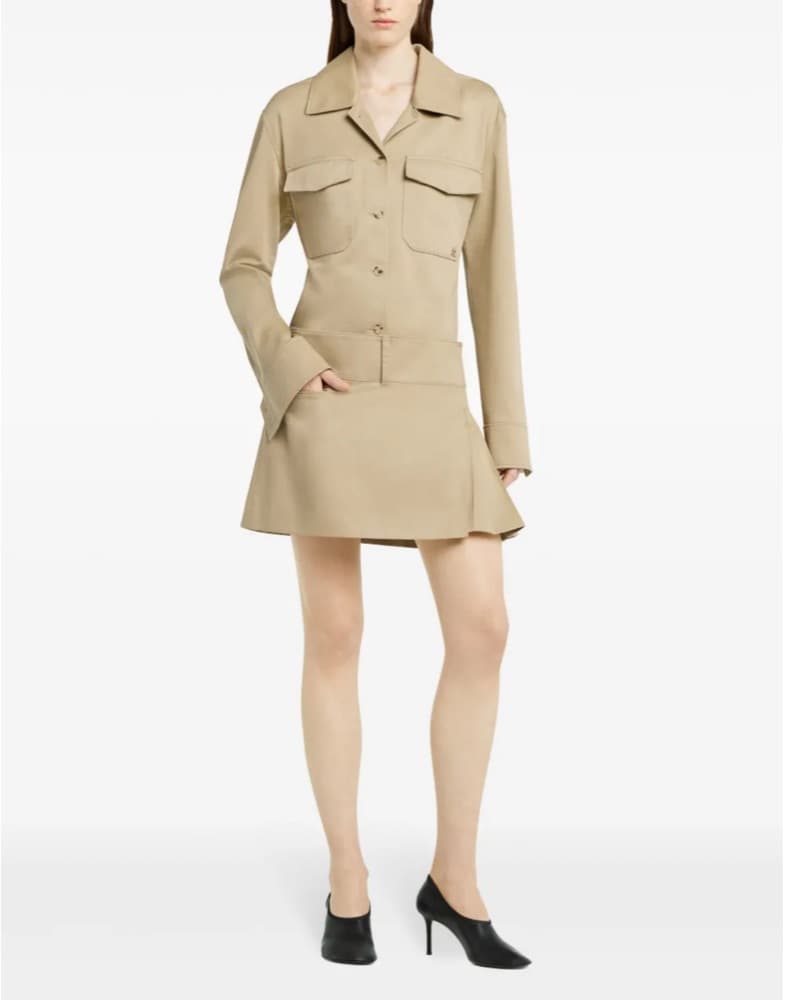 Courreges Beige Utility Shirt &Skirt Set - Image 1