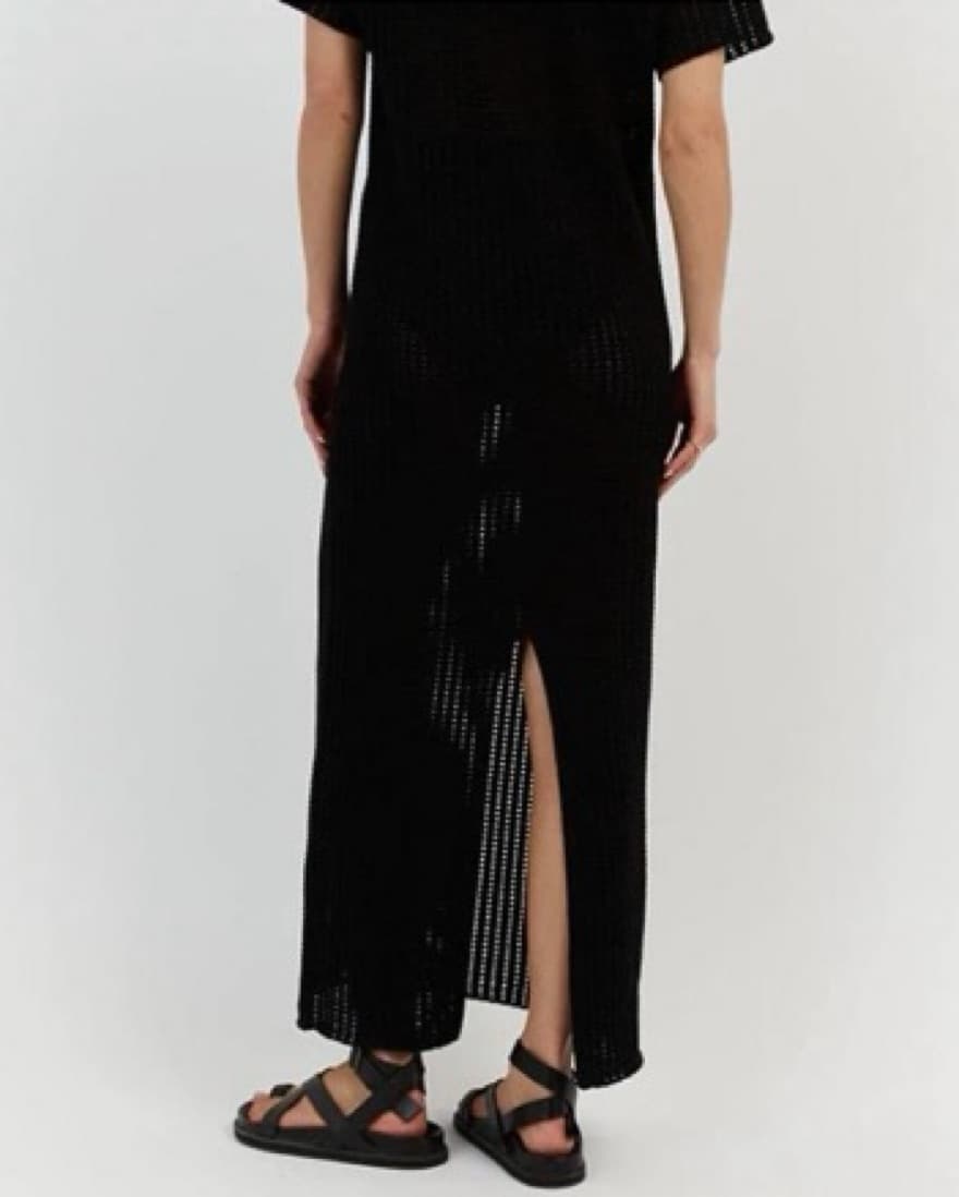 DISSH DENNY BLACK CROCHET MIDI DRESS - Image 3