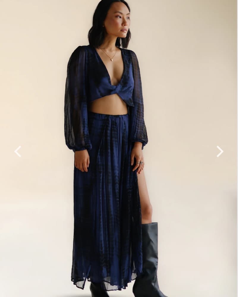 Tie Dye Blue Boho Chiffon Set  - Image 2