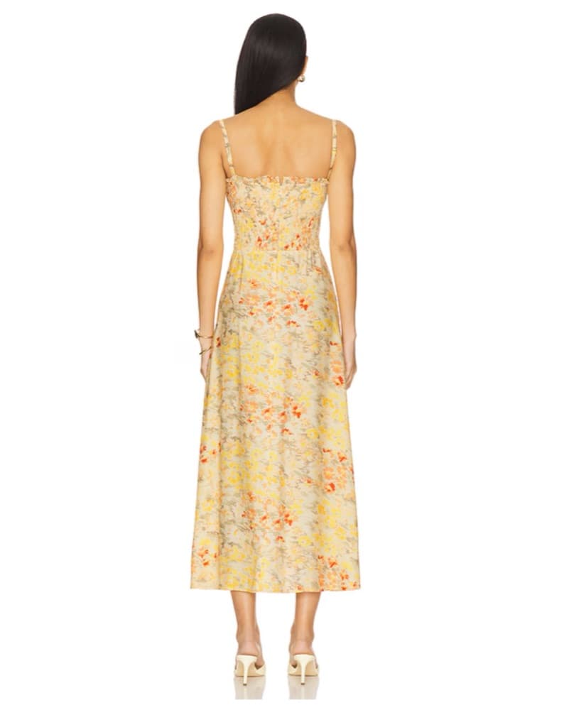 Faithfull The Brand Yellow Floral Midi - Image 3