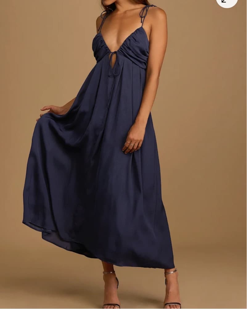 Lulus Navy Tie Back Dress - Image 1