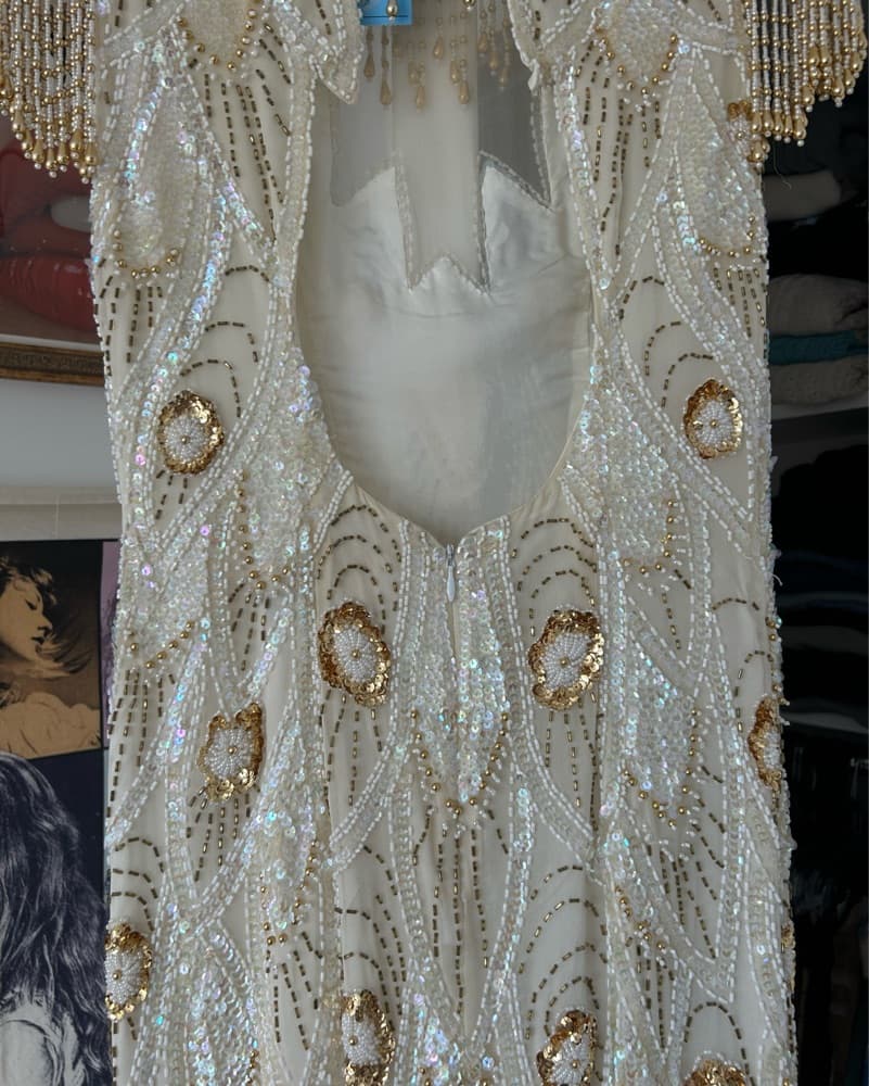 Caché Vintage Stunning Silk Beaded Dress - Image 4