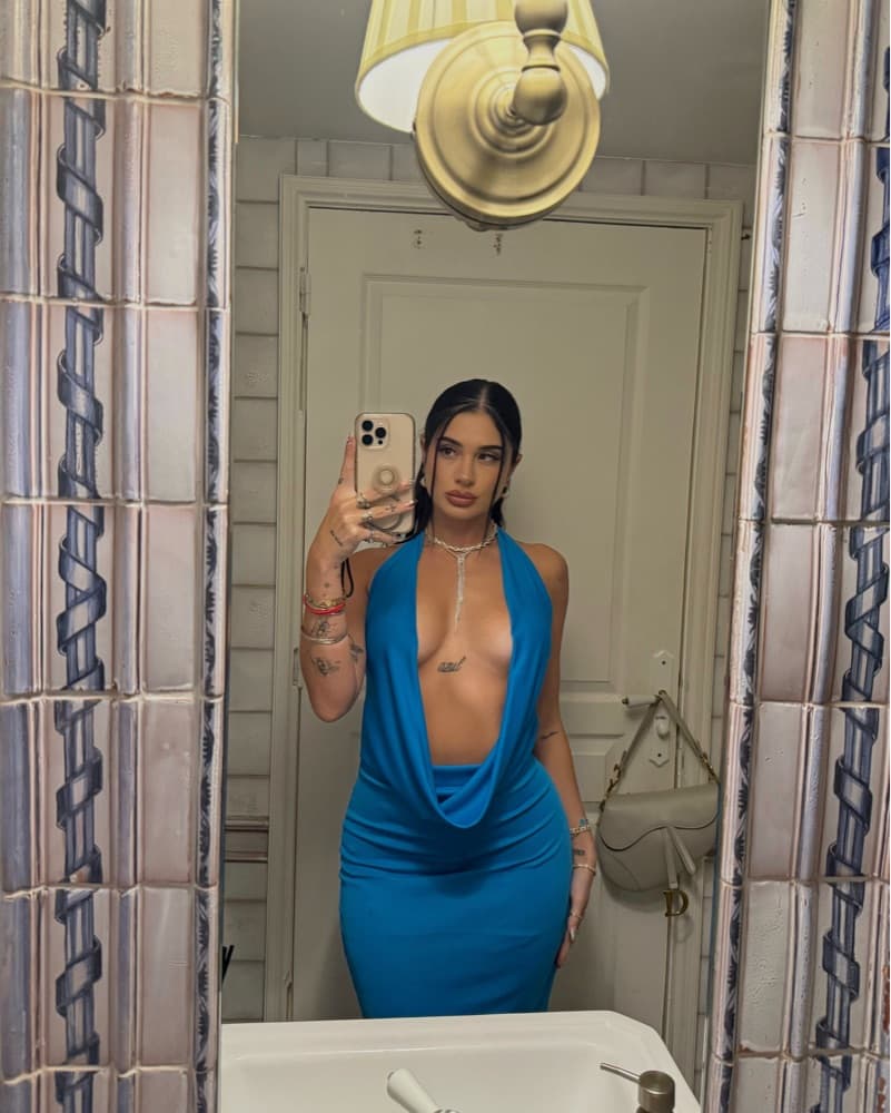 Formal Blue Dress Open Chest - Image 4