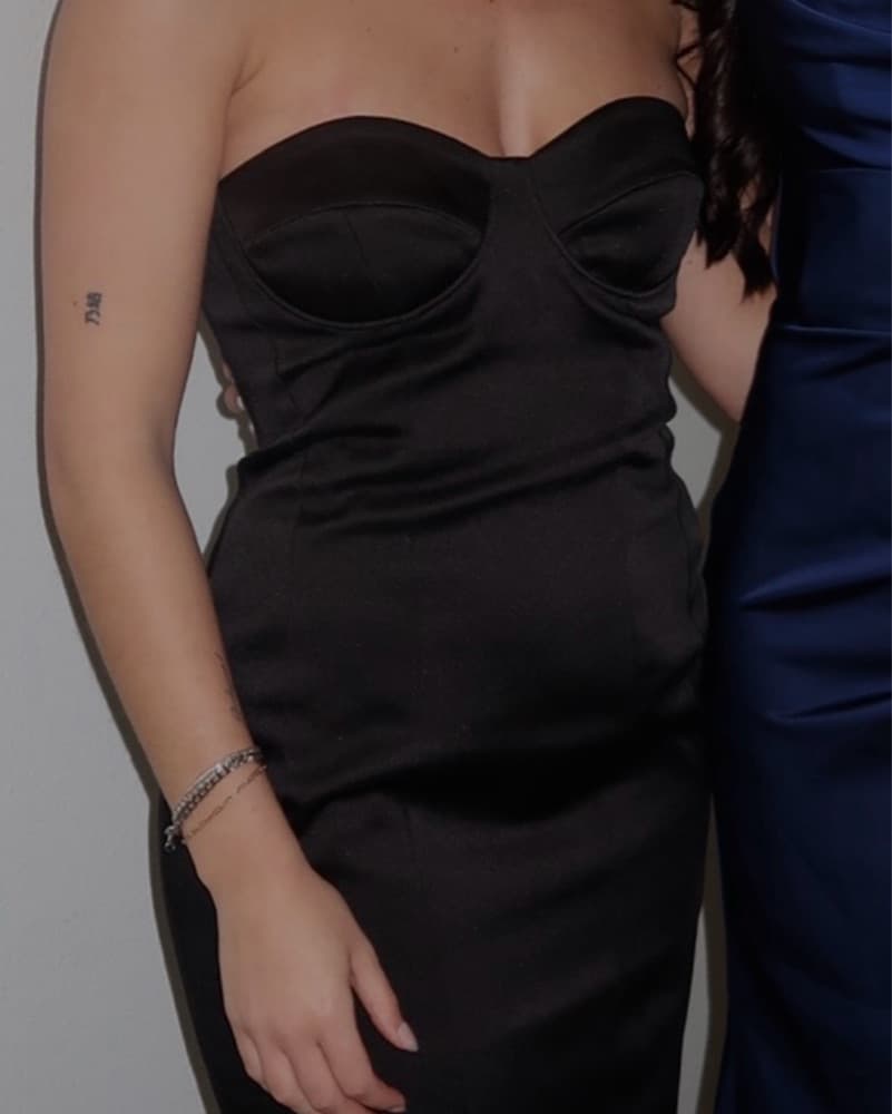 Because Of Alice Black Satin Maxi Dress - Image 3