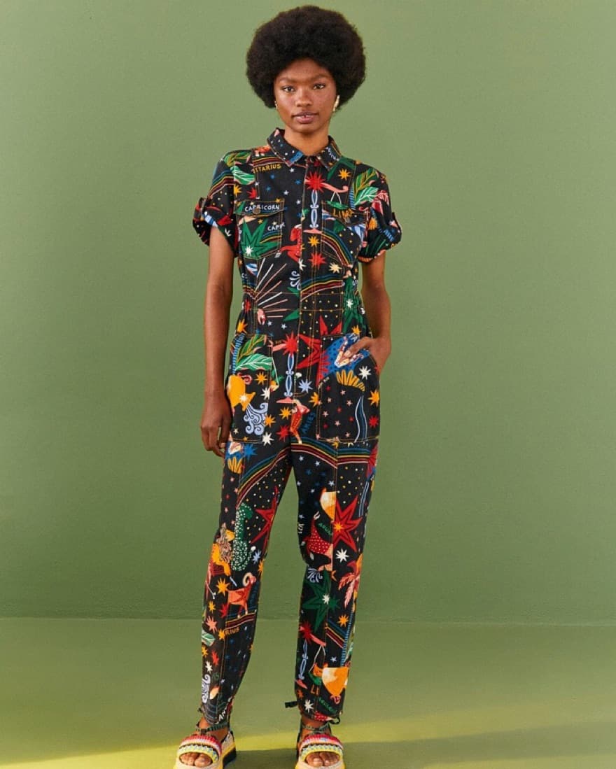 Farm Rio Zodiac Canvas Jumpsuit - Image 6