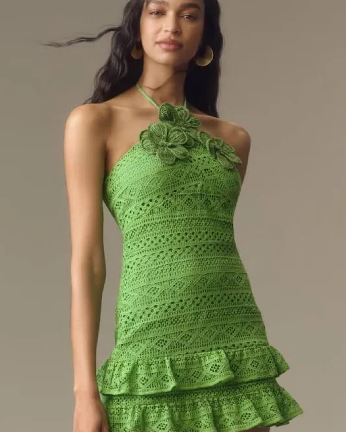 Farm Rio Ruffle Halter Dress - Image 4