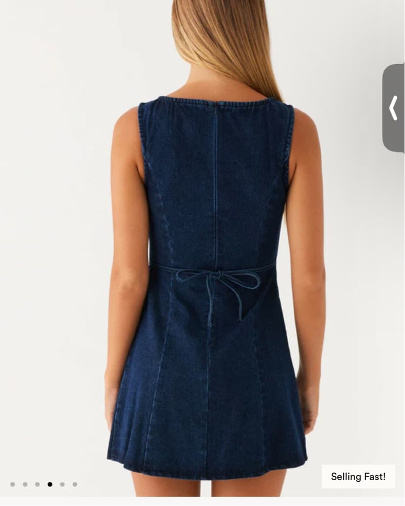 Rochelle Denim Mini Dress - Image 2