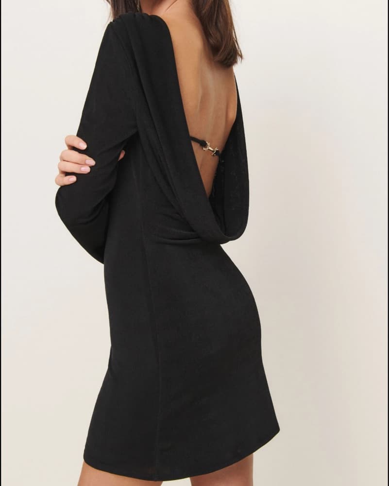 Reformation Black Backless Dress - Image 1
