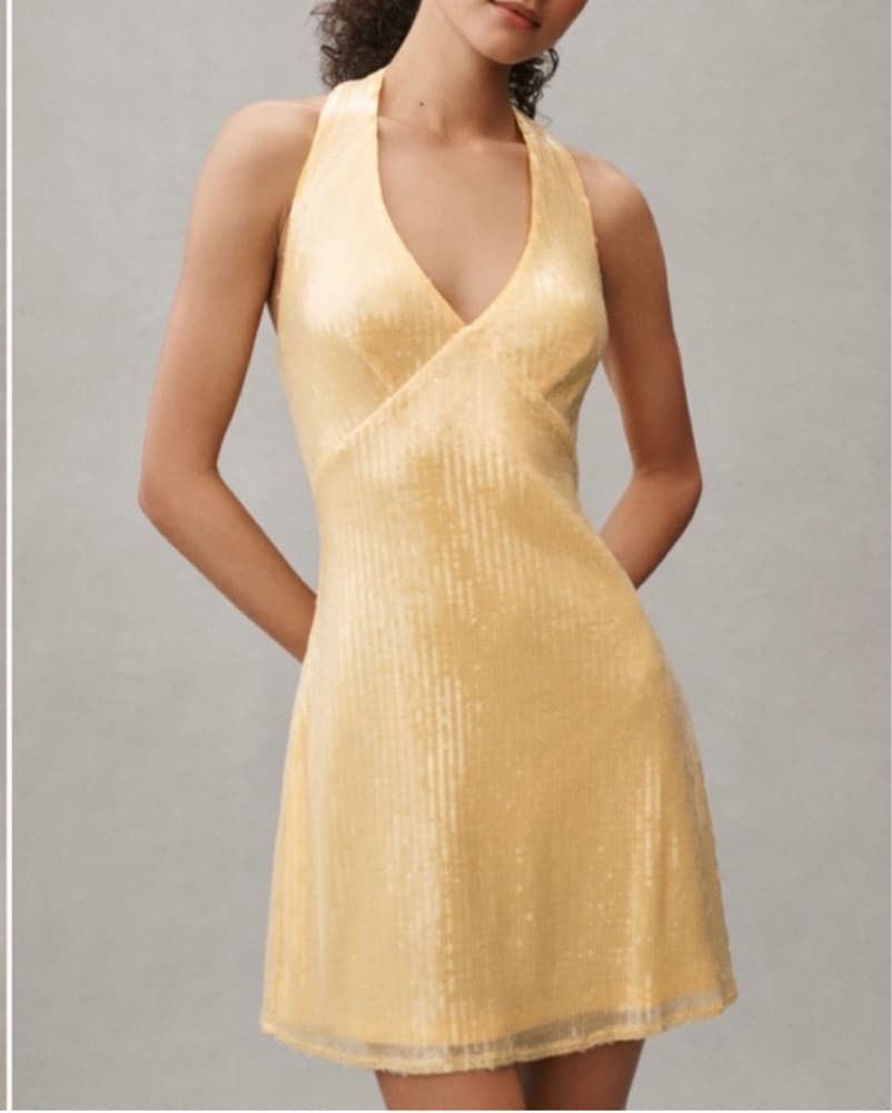 Yellow sequin Mini Dress  - Image 1