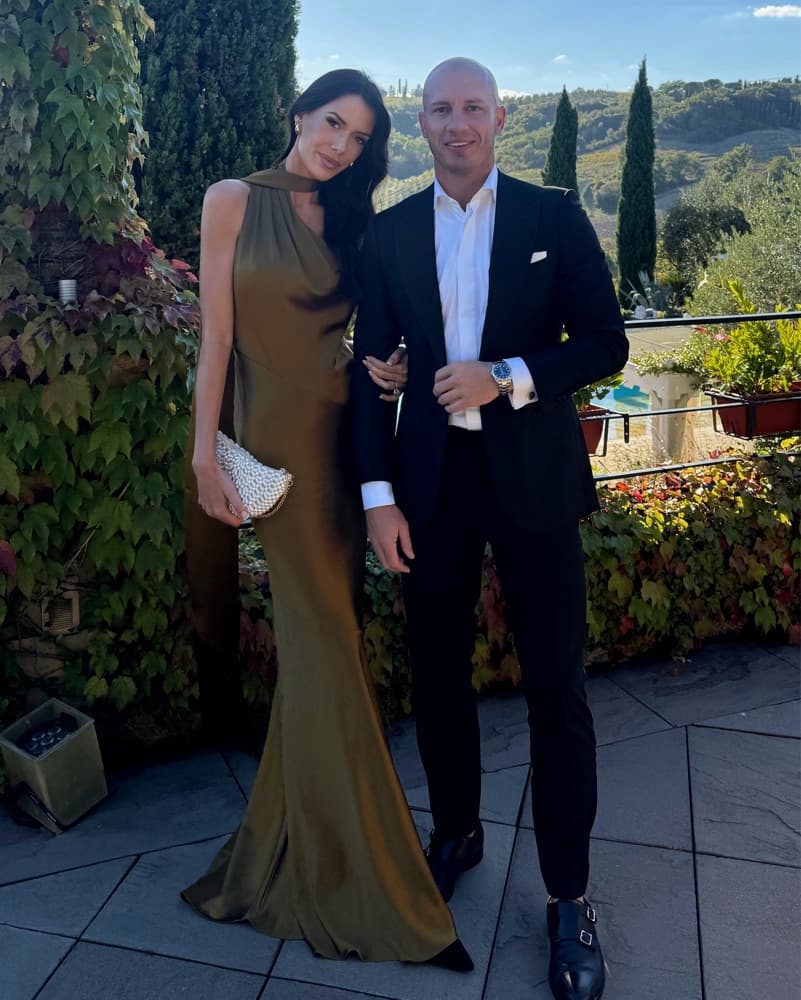Retrofête Kelsa Silk Gown in Ochre - Image 1