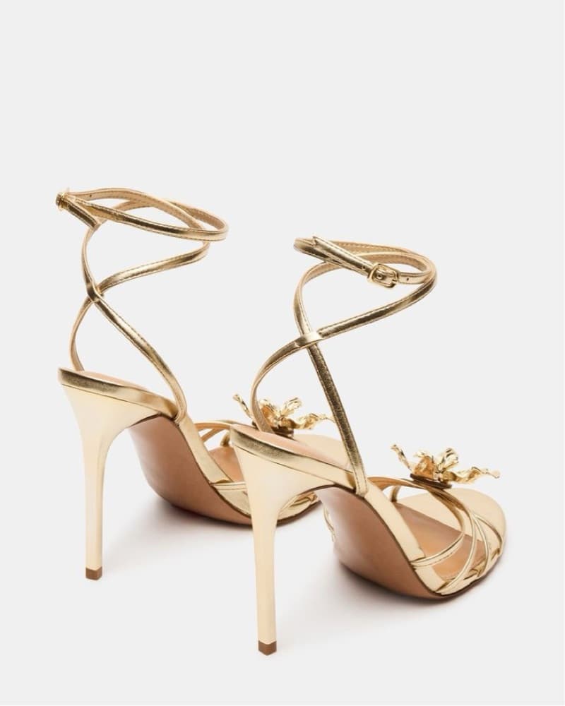 Women’s Swirl Strappy Heels Gold - Image 2