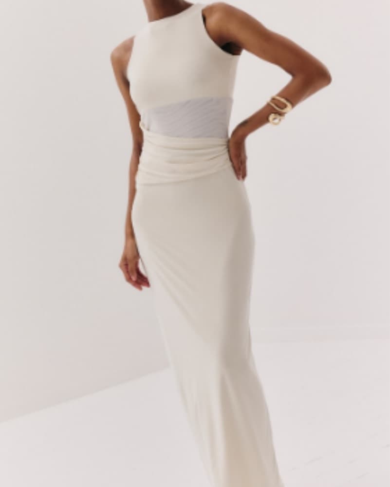 Elegant Almond Maxi Dress - Image 1
