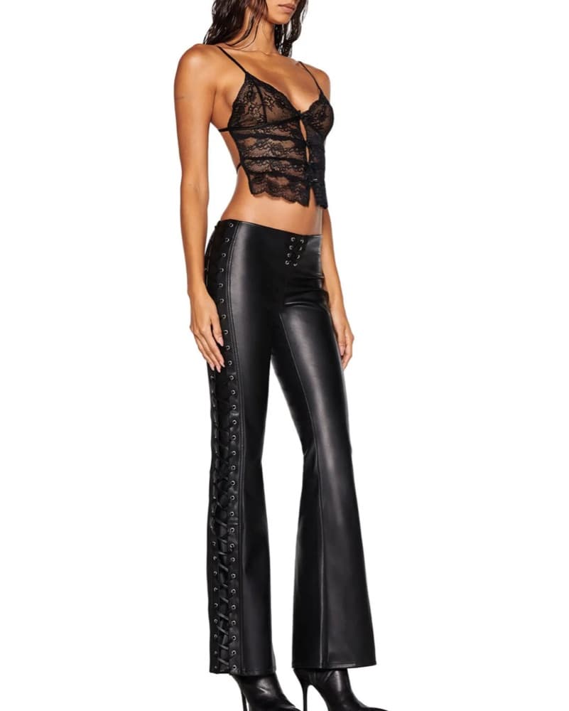 I AM GIA Lace Up Leather Pants - Image 3