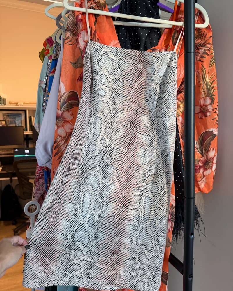 UO Snakeskin Strappy Mini Dress - Image 5