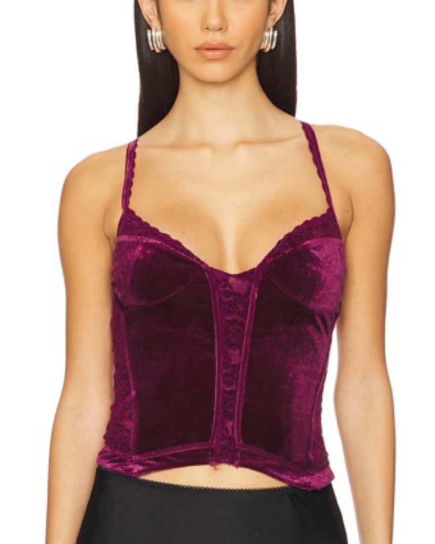 Free People Going Out Velvet Cami - Image 1