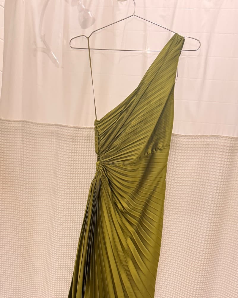 Green Asymmetrical Dress - Image 2
