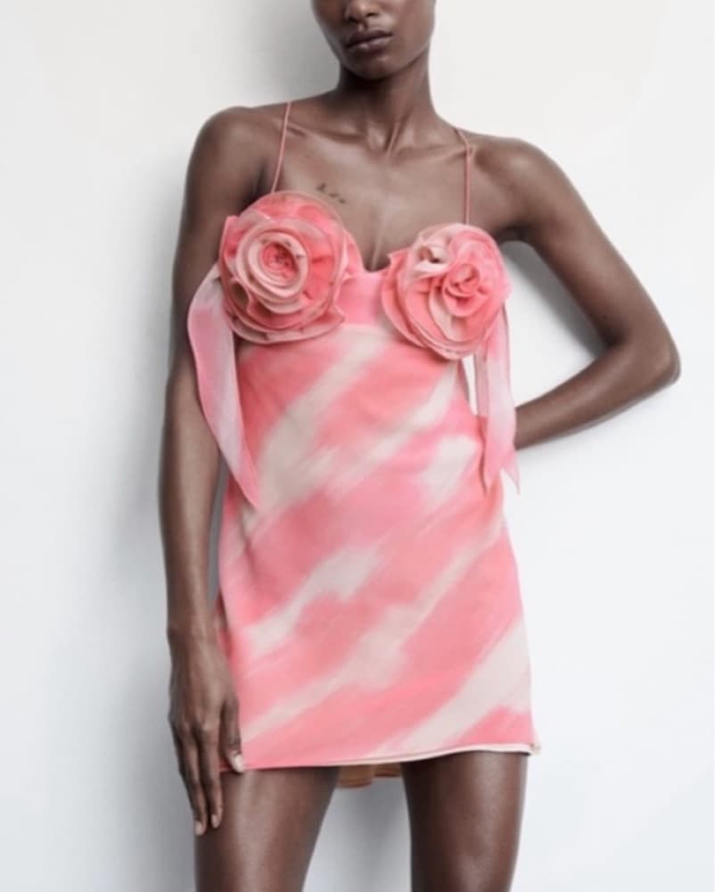 Whimsical Floral Cocktail Dress  - MANGO - Image 3