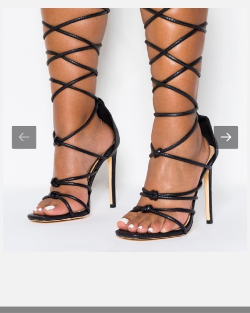Marissa Black Snake Print Lace Up Stilet - Image 2