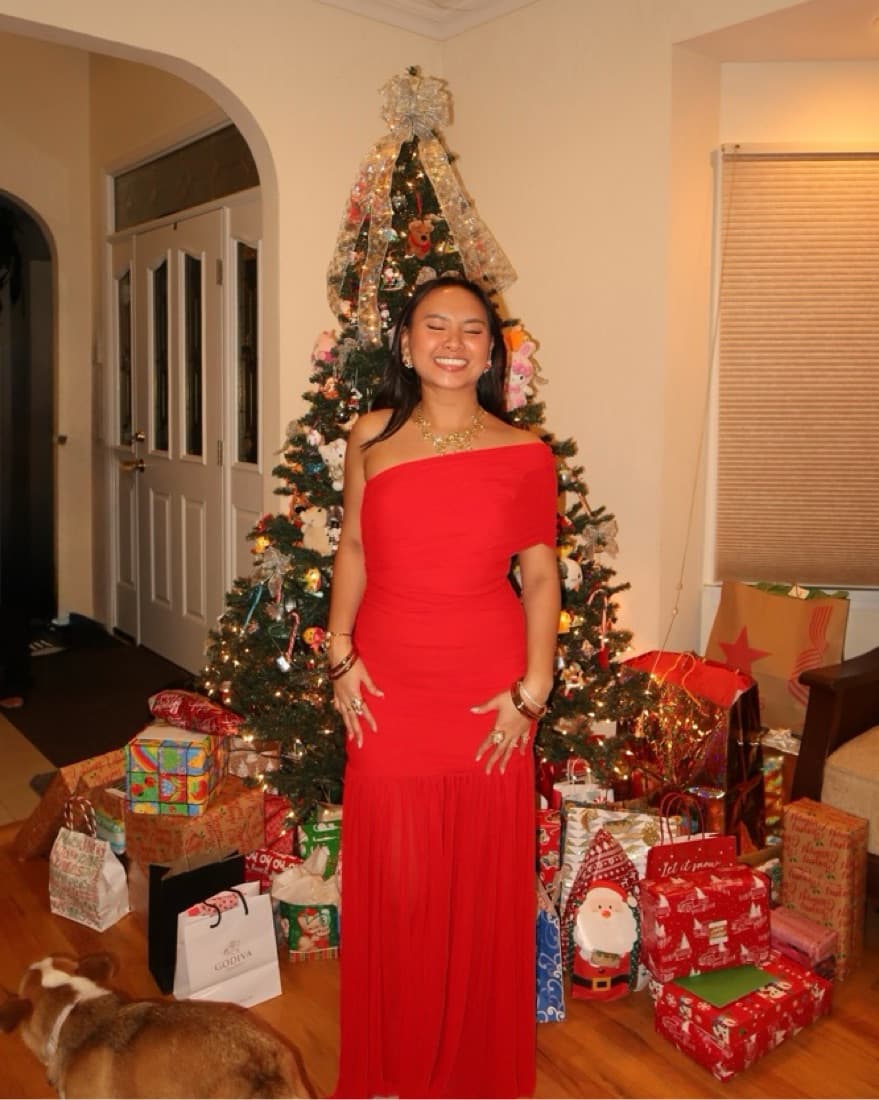 Red Formal Long Dress One Shoulder - Image 3