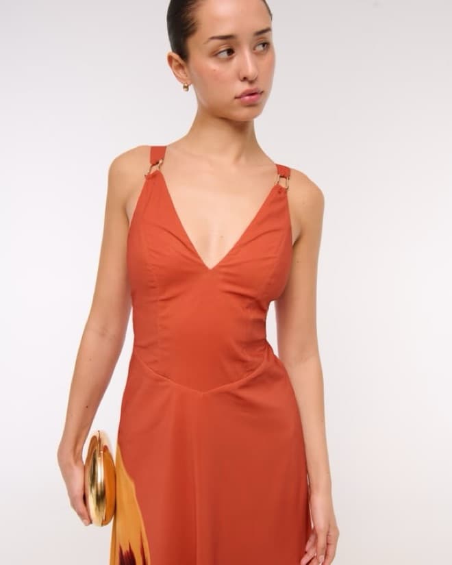 Dipped Waist Hardware Maxi Dress - Image 3