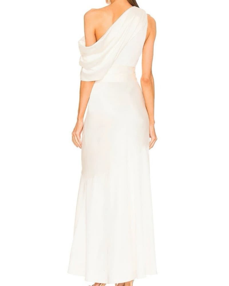 Elegant One-Shoulder White Gown - Image 2