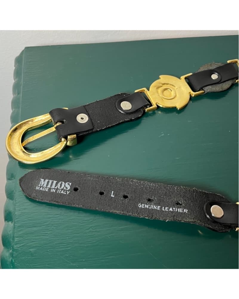 Medusa and Sun Emblem Leather Belt - Image 5