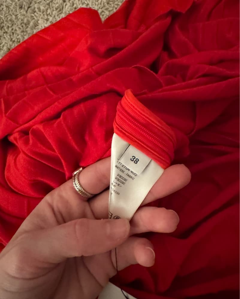 Givenchy Red Halter neck pleated dress - Image 6