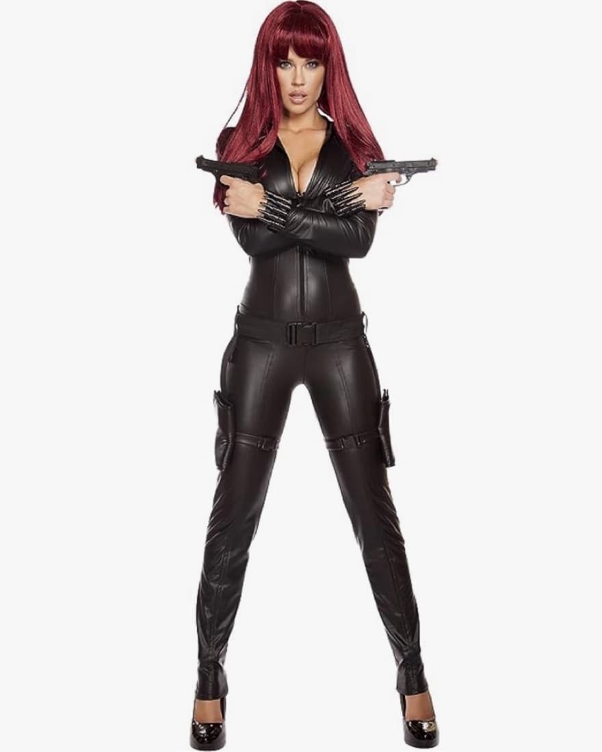 Pleather Catsuit Costume (S) - Image 1