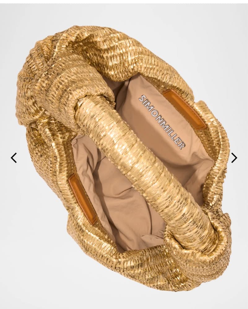 Simon Miller Metallic Gold raffia bag - Image 2