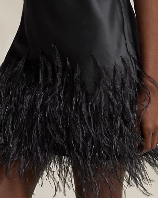 Ralph Lauren Feather Trim Cocktail Dress - Image 2