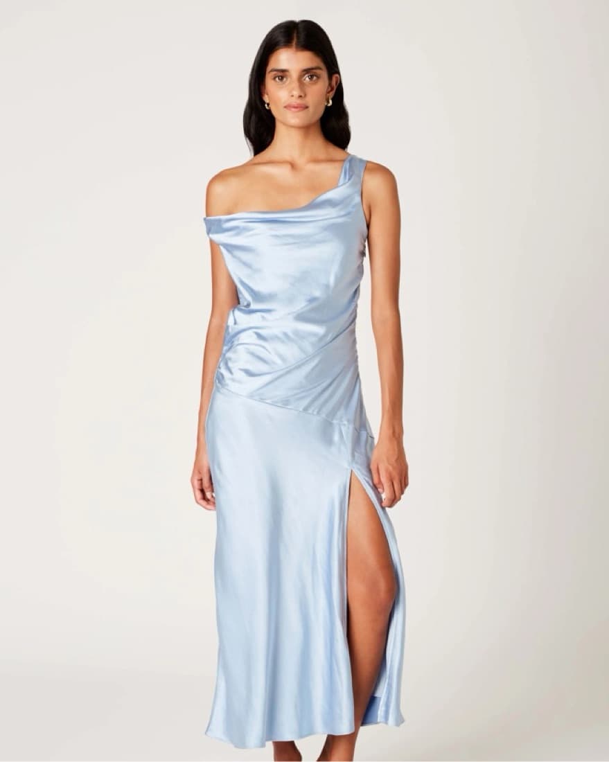 Alluring One-Shoulder Satin Dress - Image 2