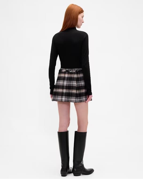 Wool Pleated Mini Skort - Image 2