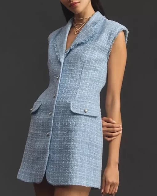 Sleeveless Tweed Blazer Mini Dress  - Image 1