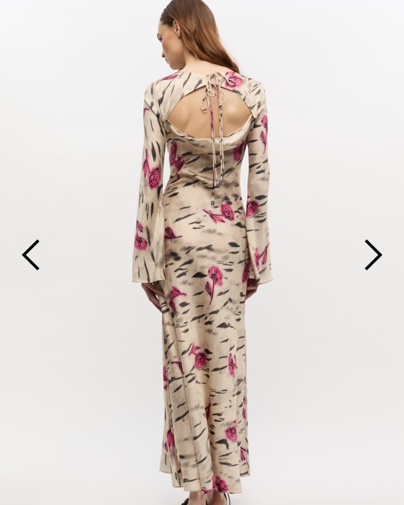 Ganni Floral Satin Maxi Dress - Image 2