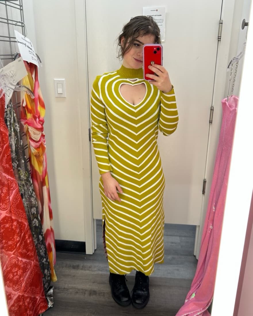 Staud Chevron Heart Cut Out Dress - Image 2