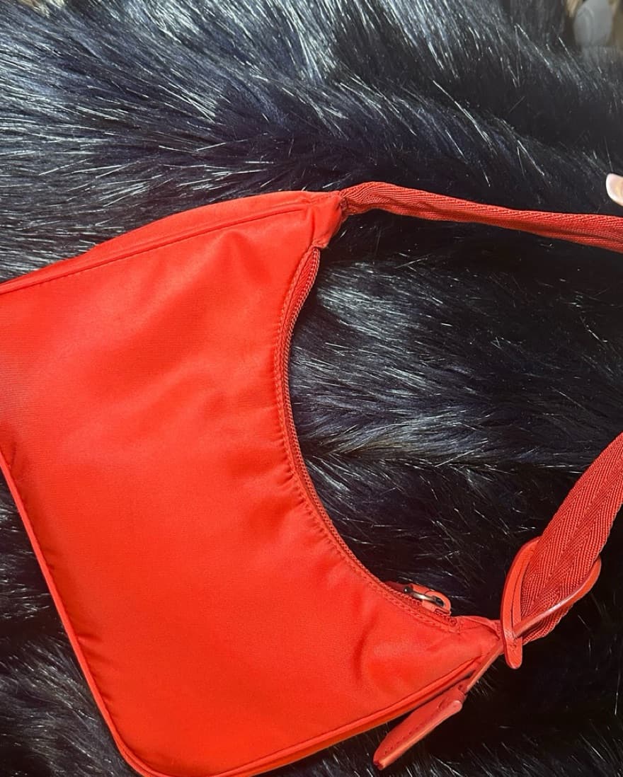 Vibrant Red Prada Nylon Crossbody Bag - Image 3
