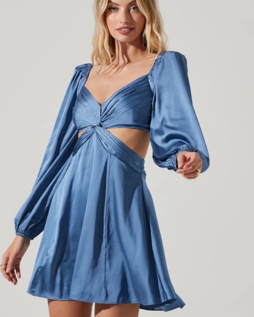 NWT ASTR The Label Blue Cutout Dress - Image 5