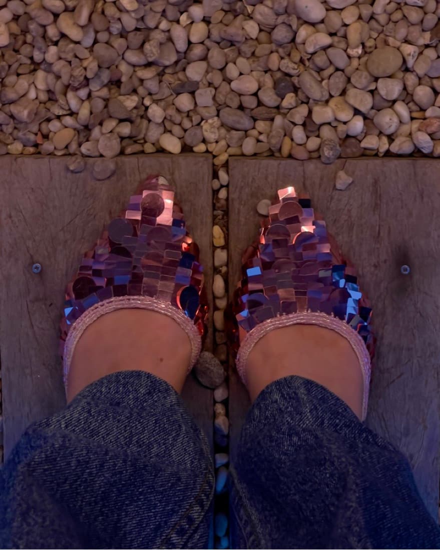 Fendi Pink Sequin Slingbacks Pumps - Image 1