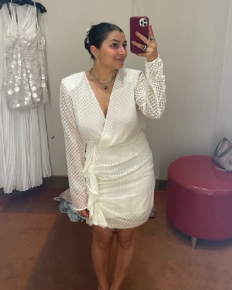 Ruched Velvet Draped Mini Dress - Image 5