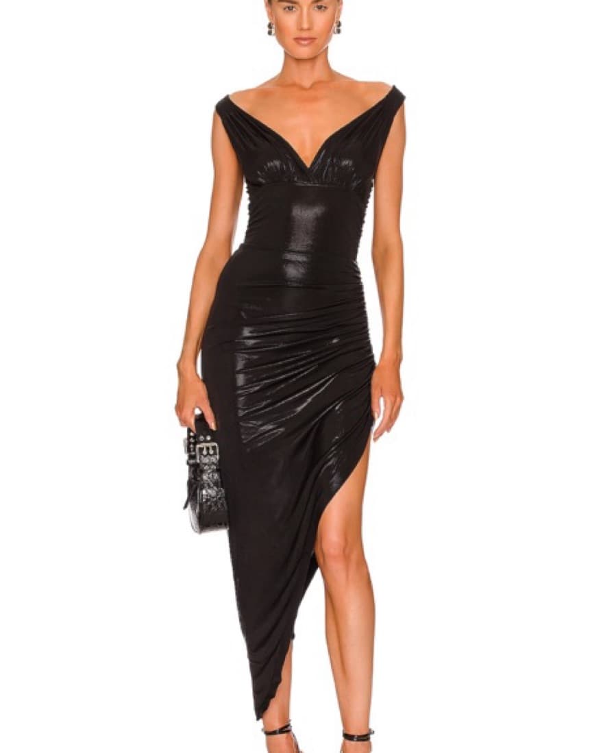 Norma Kamali Black Shimmer Dress - Image 1