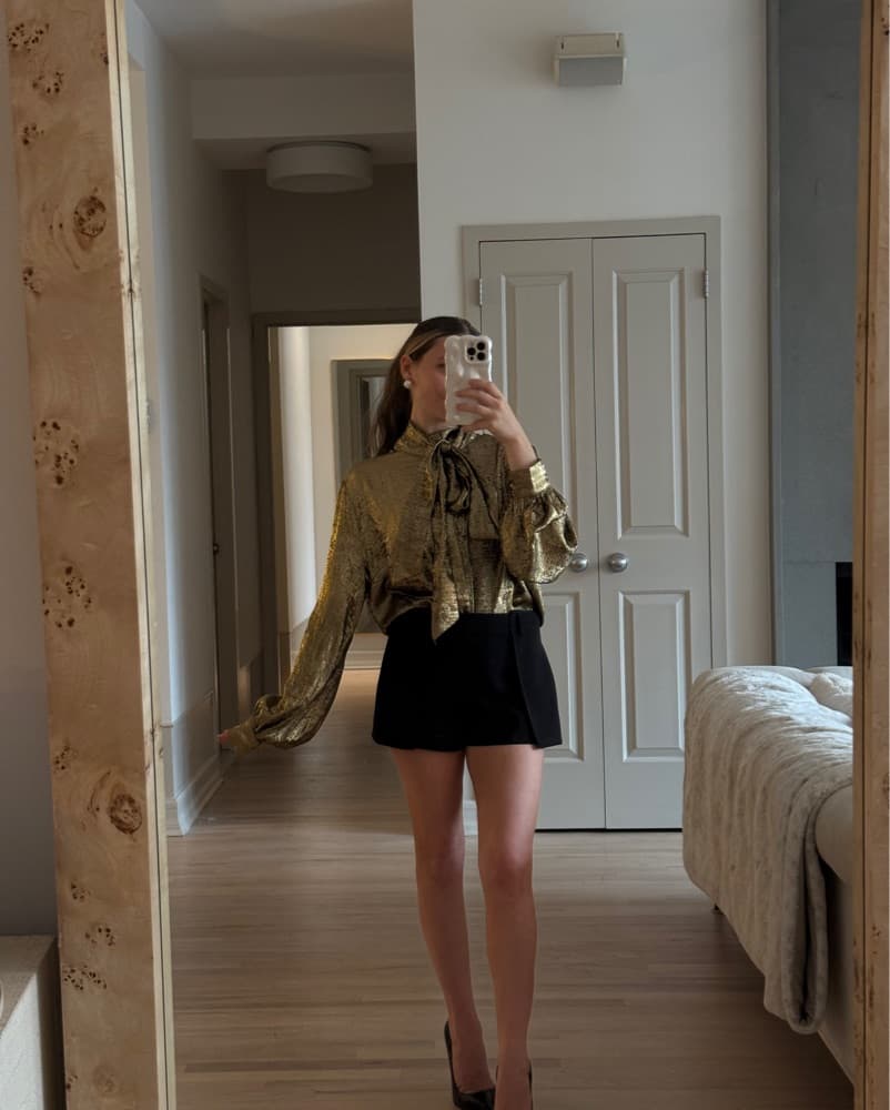 Ronny Kobo Gold Metallic Blouse - Image 4