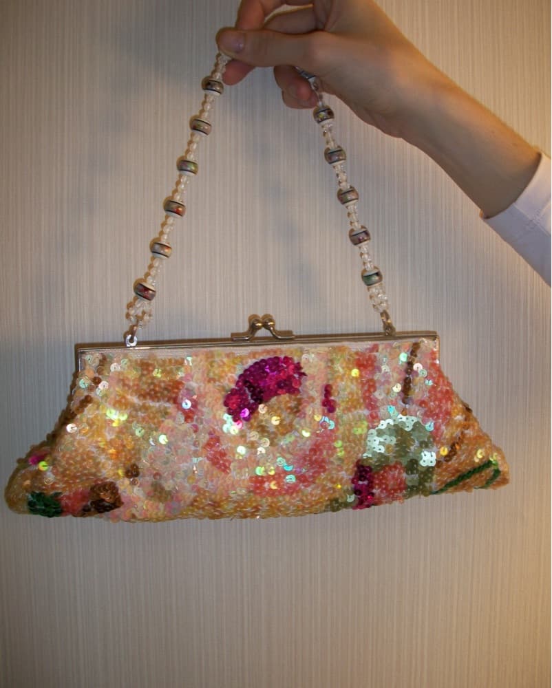 Vibrant Sequined Clutch Bag - Image 1