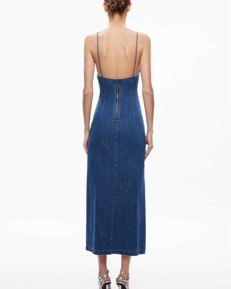 Alice and Olivia JULIETTA DENIM SLIP DRE - Image 3