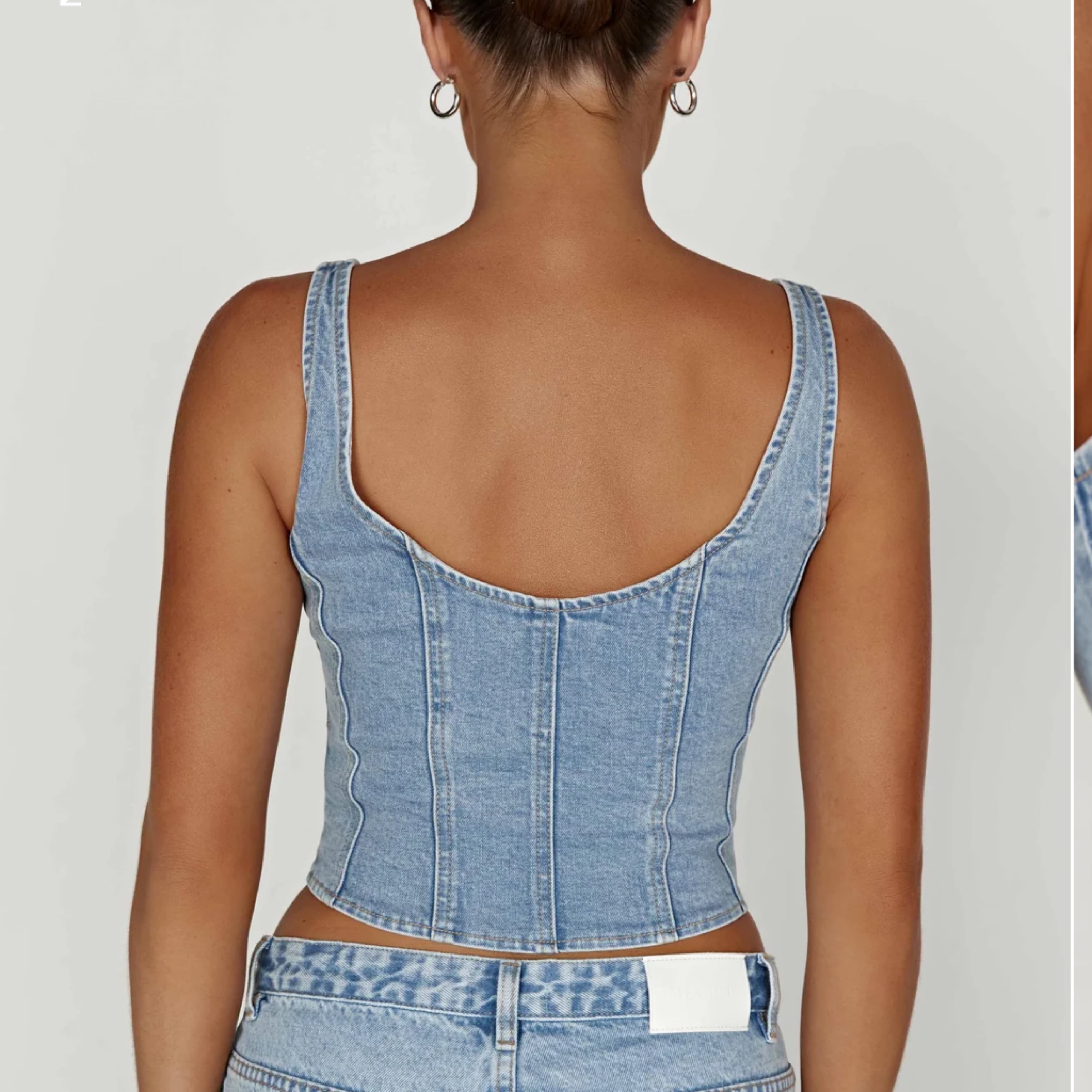 Meshki Leilani Corset Denim Top - Image 4