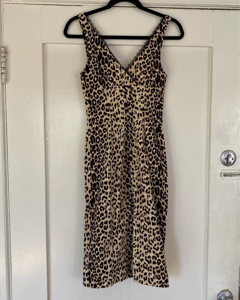 Vintage Bebe Leopard Bodycon Dress - Image 1