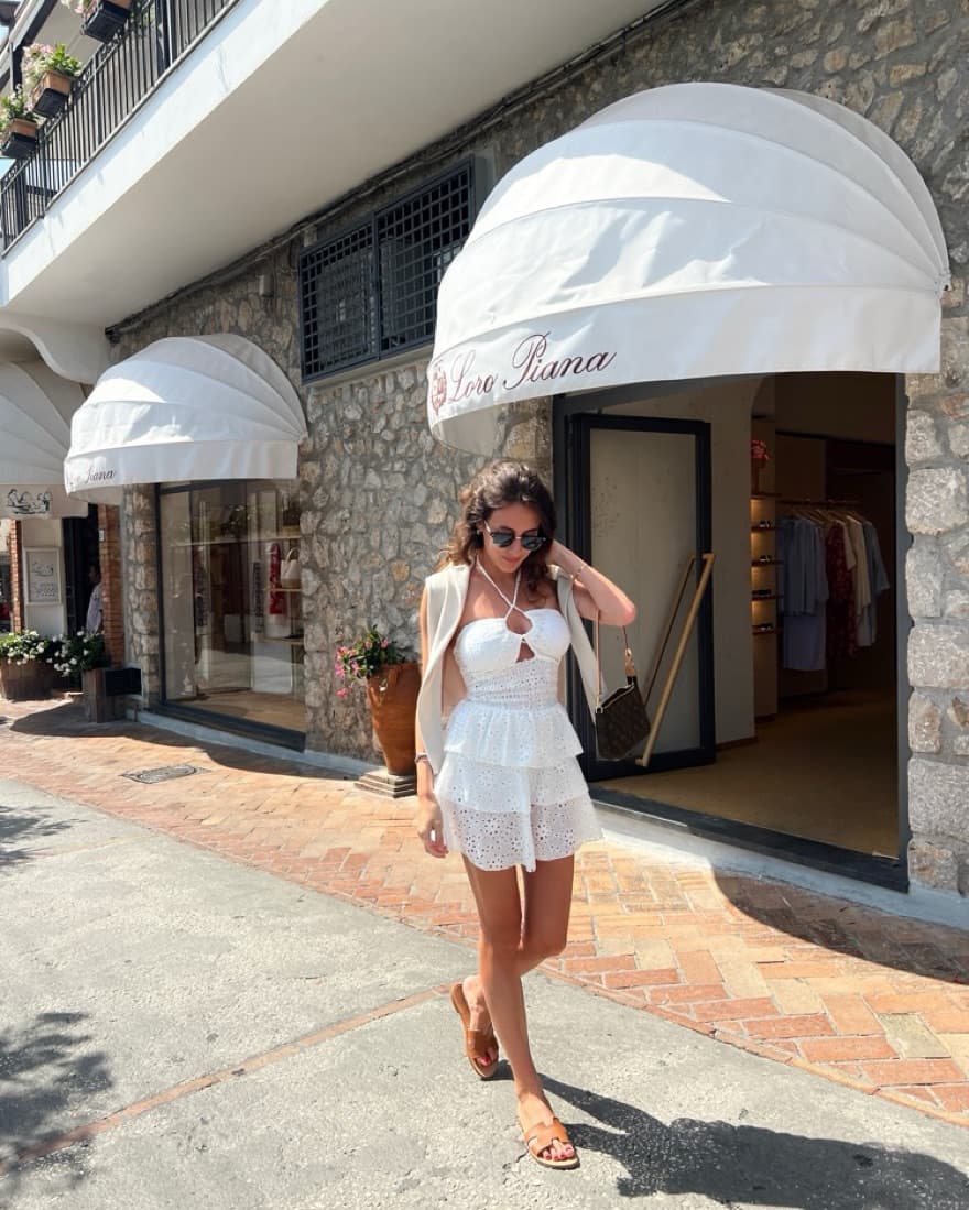 Chic White Lace Dress - Image 2