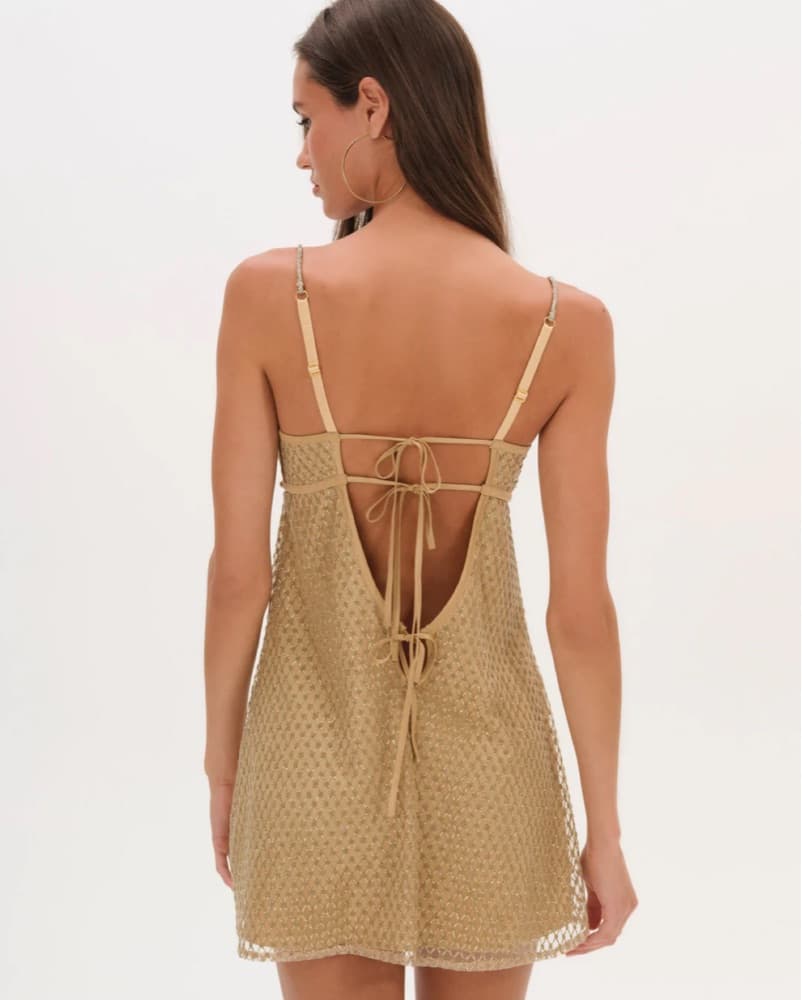 For Love And Lemons Gold Dress - Image 2