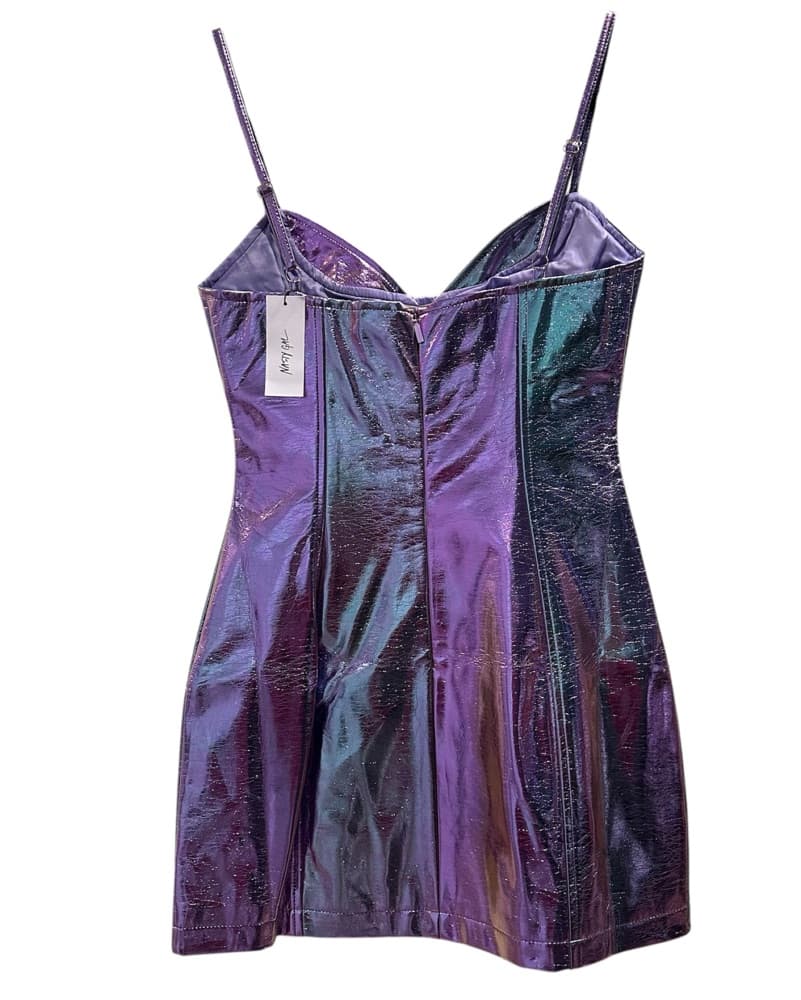 Purple Ombre Faux Leather Mini Dress 4 - Image 5