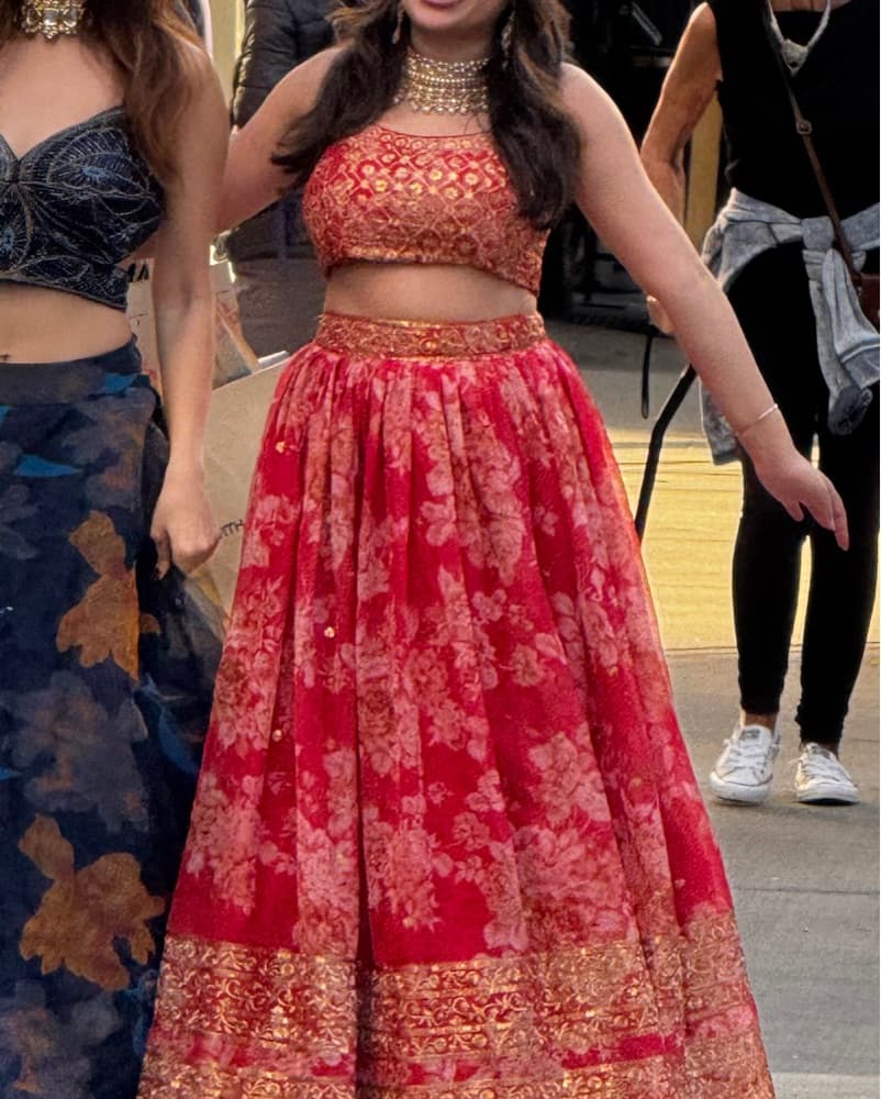 Red Indian Lehenga - Image 3